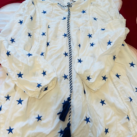 White and blue blouse woman size small - Picture 3 of 6